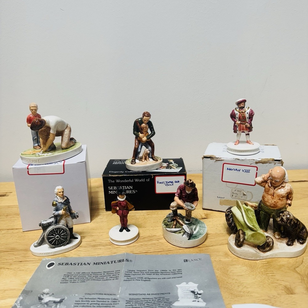 Sebastian Miniatures Lot of 7 Signed Vintage Figurines Baston